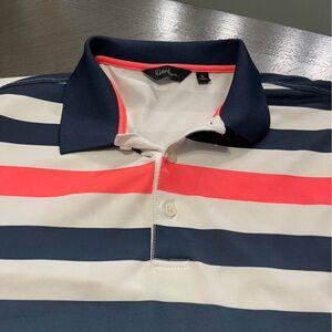 Walter Hagen Polo with Navy and Coral Highlights